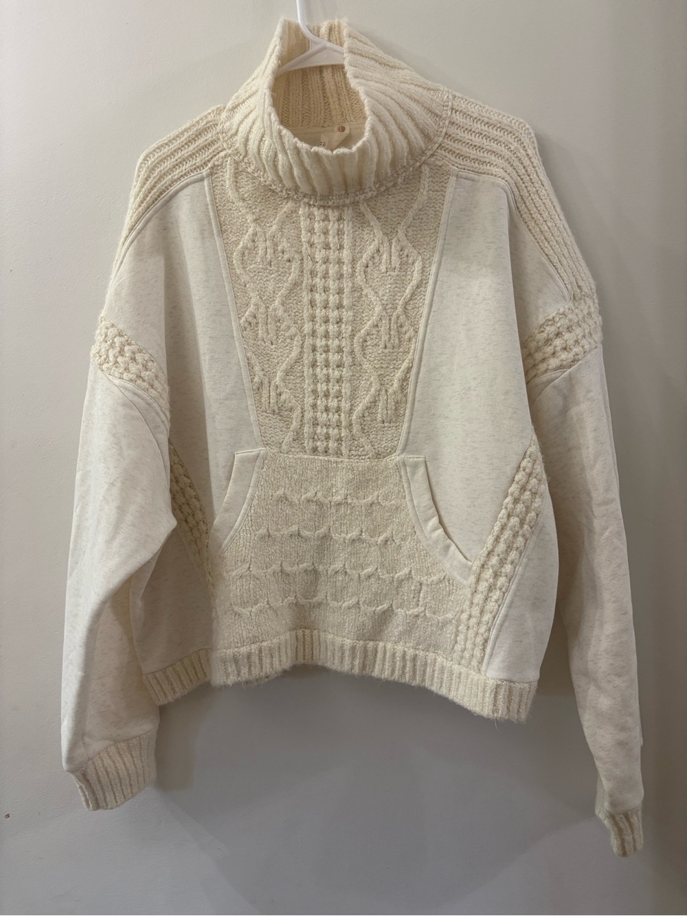 Daily Practice - Anthropologie - Cream Cable-Knit Turtleneck Sweater- Sz 2X